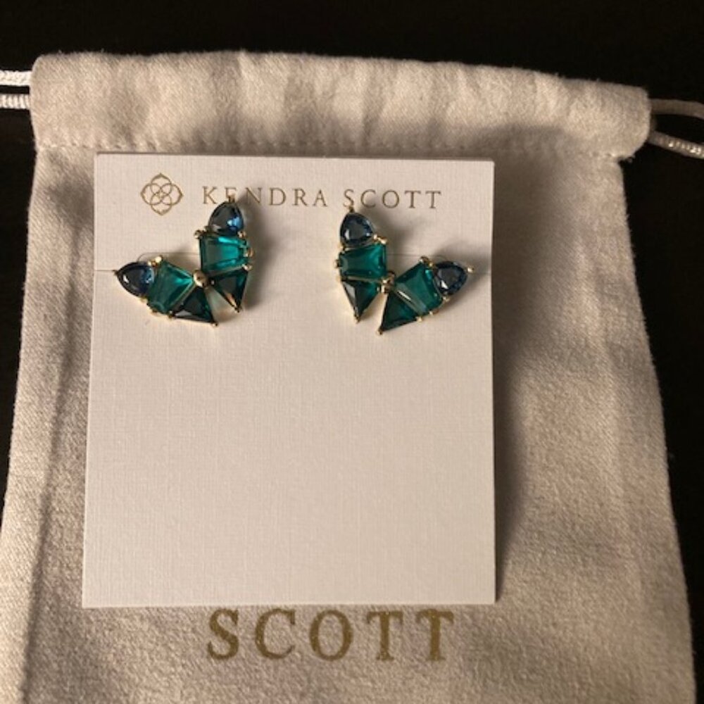 Kendra Scott Blue/Green Butterfly earrings - NWT